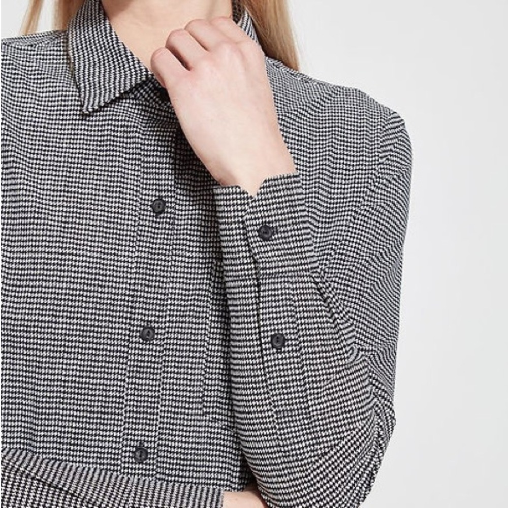 Lyssé Button Up Blouse Business Casual (Houndstooth)